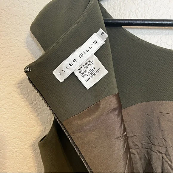 Tyler Gillis Olive Green Sleeveless Dress - Picture 7 of 9